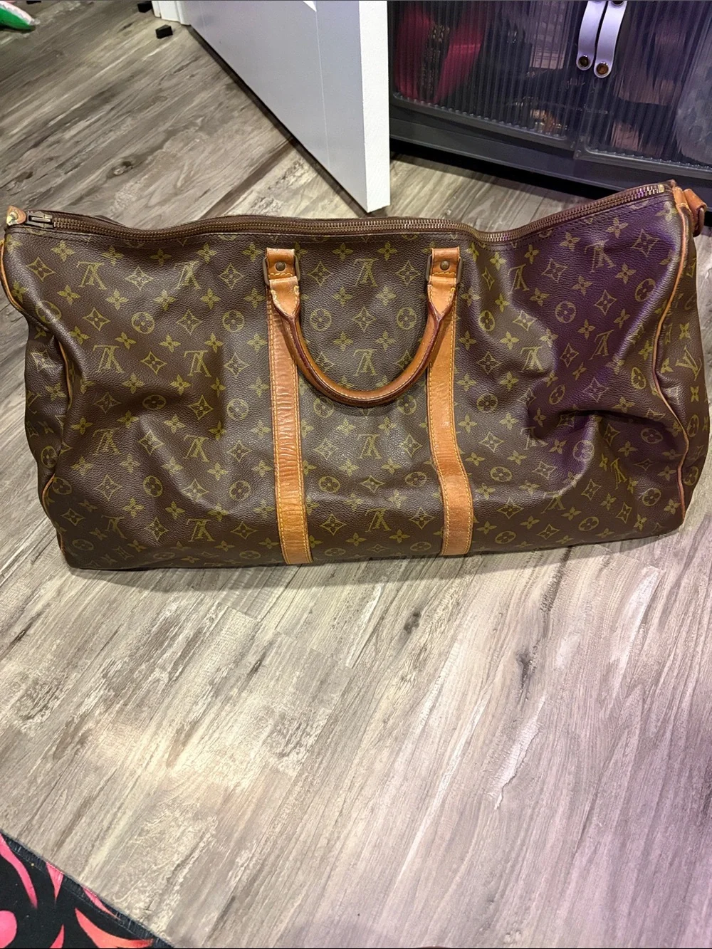 Authentic Vintage Louis Vuitton Keepall 55 Bandolier Brown Monogram Canvas - Picture 2 of 12